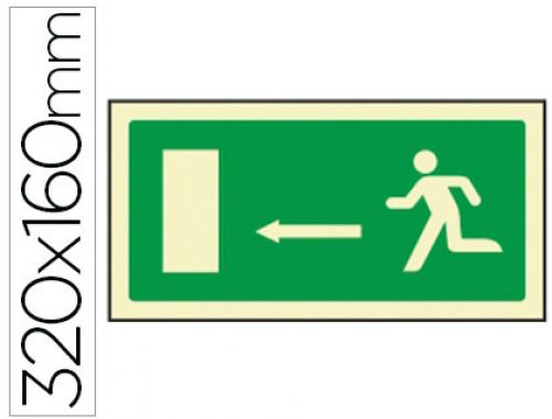 Pictograma syssa sinal de saida emergencia f. esquerda em pvc fotoluminescente 320x160 mm , Syssa , 76049 , 8433305087230